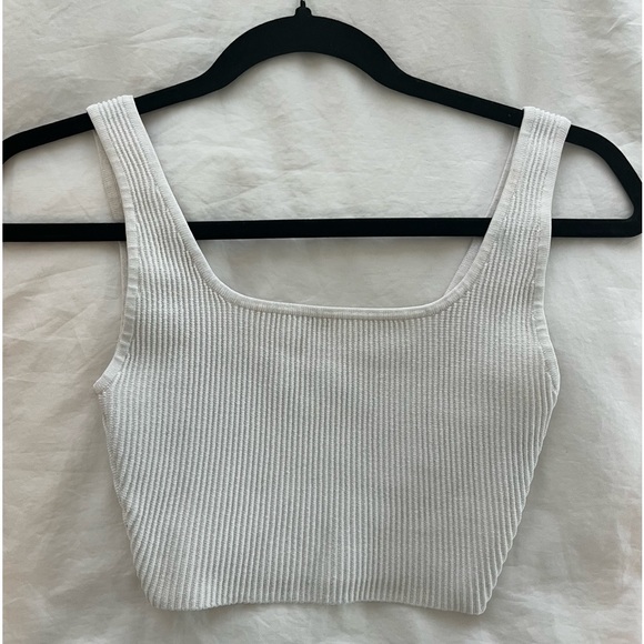 Aritzia Babaron Ribbed Crop Tank Top Sz XXS - Picture 2 of 3